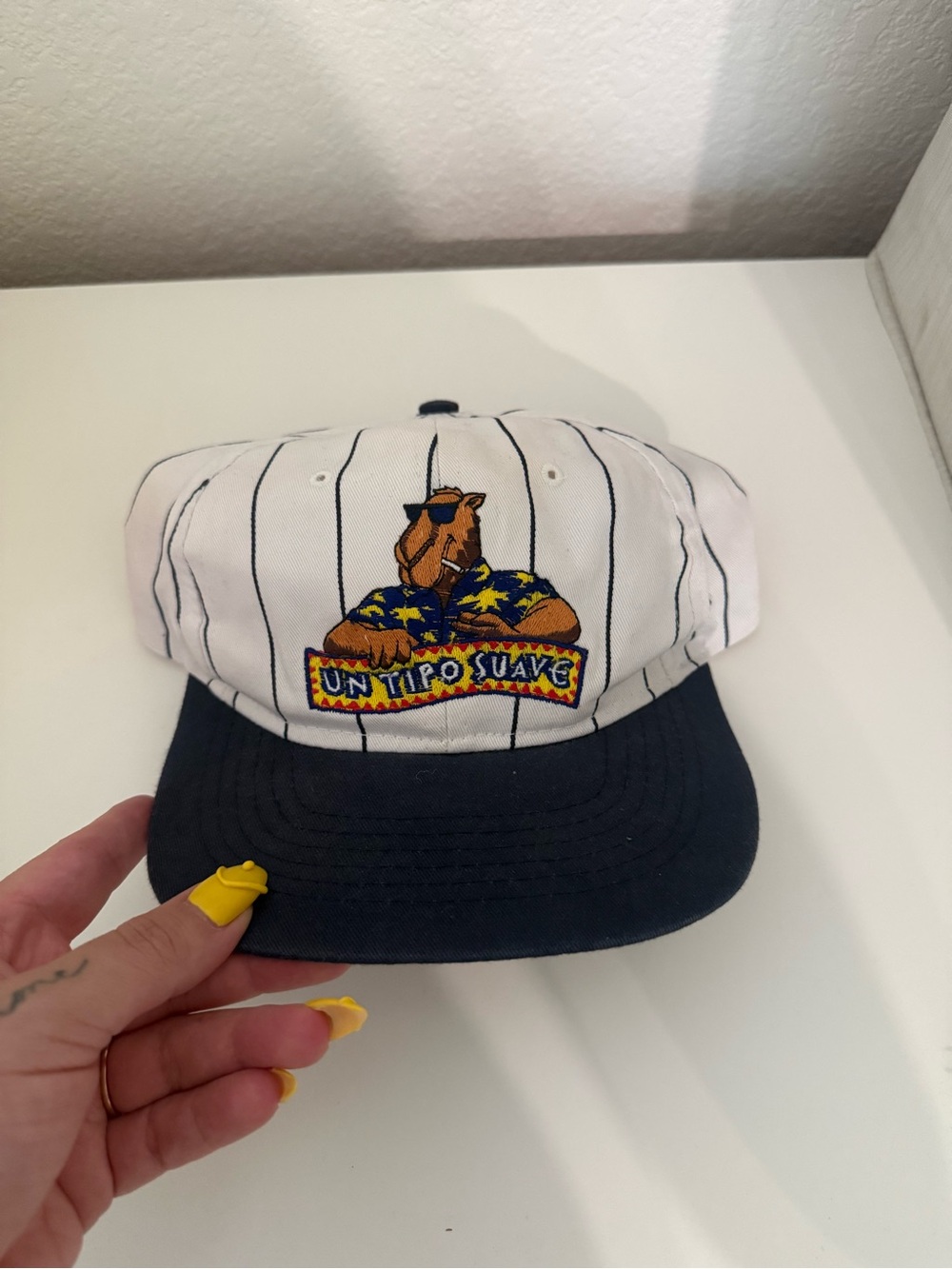 Vintage 90s Joe Camel Pin Stripe hat